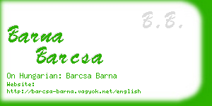 barna barcsa business card